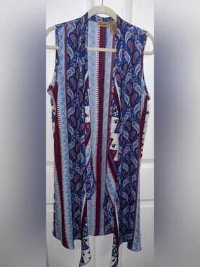Wrangler Blue and Maroon Paisley Button-Up